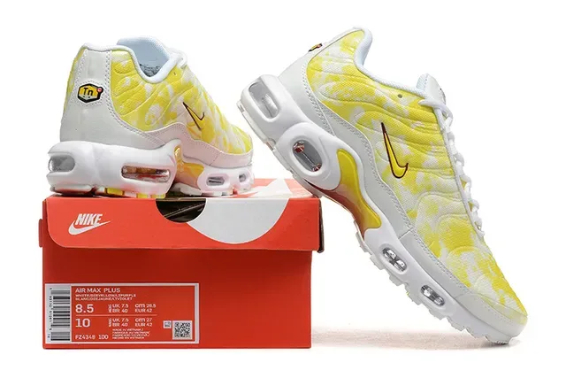 Nike Yellow White Tie-Dye Upper Dual Visible Air Units Lifestyle Sneakers 5