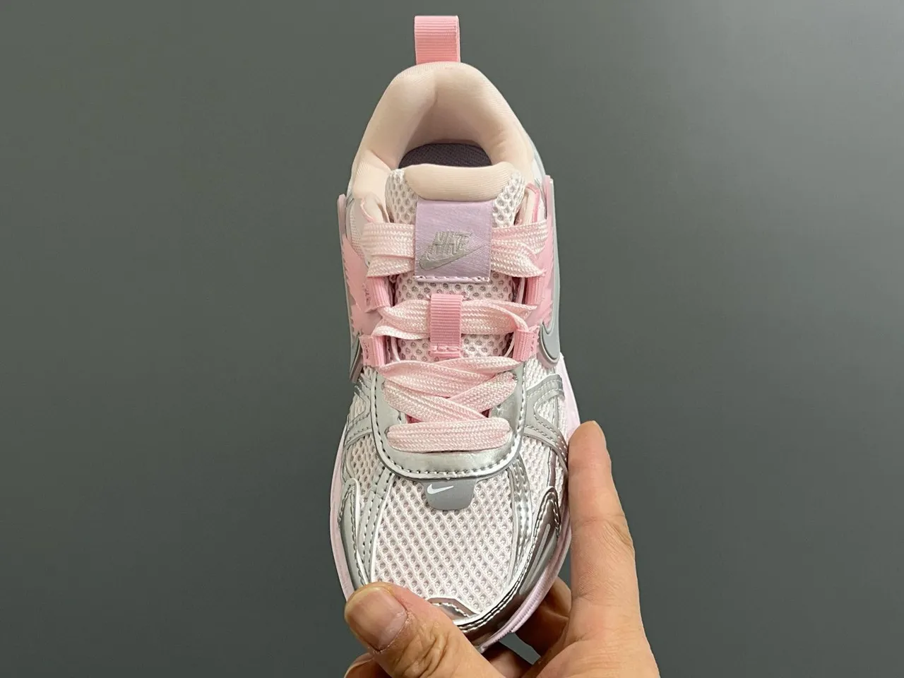 Nike Zoom 2K Silver Mesh Chunky Sneakers 23