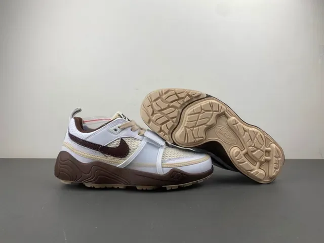 Nike Zoom 2K White Brown Layered Synthetic Cage Mesh Upper Sneakers 10