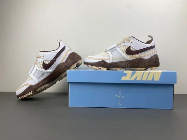 Nike Zoom 2K White Brown Layered Synthetic Cage Mesh Upper Sneakers 12