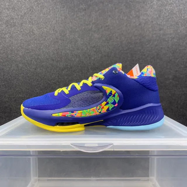 Nike Zoom GT Cut Blue Yellow Multicolor Geometric Basketball Shoes 1
