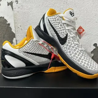 Nike Zoom Kobe VI White Black Yellow Basketball Shoes