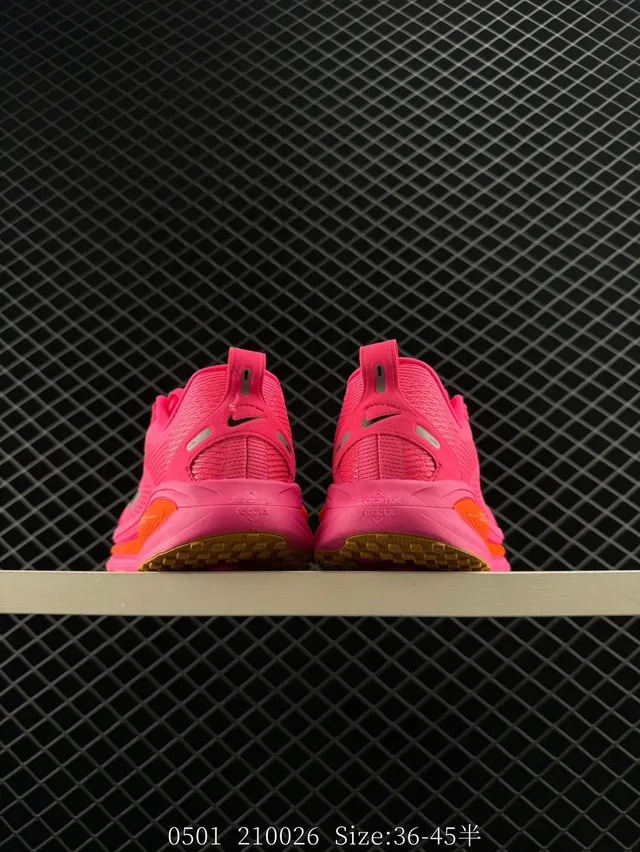 Nike ZoomX Rosa Naranja Malla Knit Superior Media Suela Visible Zapatos de correr 3