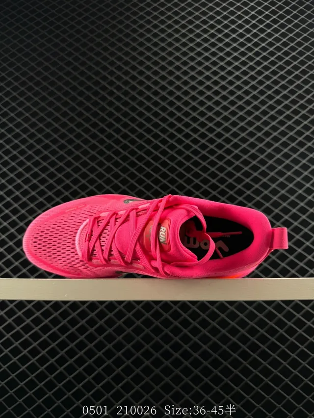 Nike ZoomX Rosa Naranja Malla Knit Superior Media Suela Visible Zapatos de correr 4