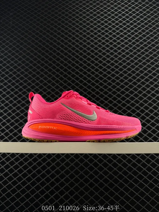 Nike ZoomX Rosa Naranja Malla Knit Superior Media Suela Visible Zapatos de correr 6