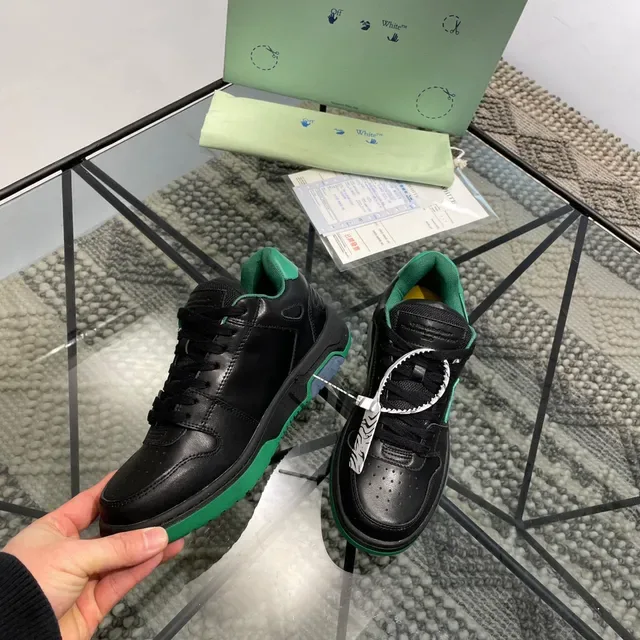 Off-White Arrow حذاء رياضي أسود وأخضر كوتشي 6