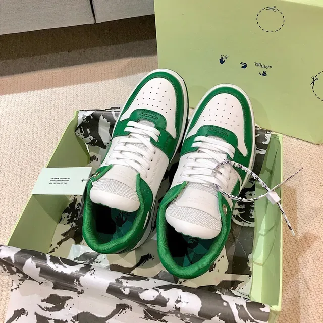 Off-White Arrow Vert et Blanc Lifestyle Sneakers 2