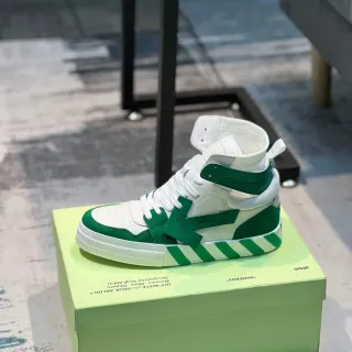 Off-White Arrow Green أحذية رياضية عالية الارتفاع للأسلوب الحياتي