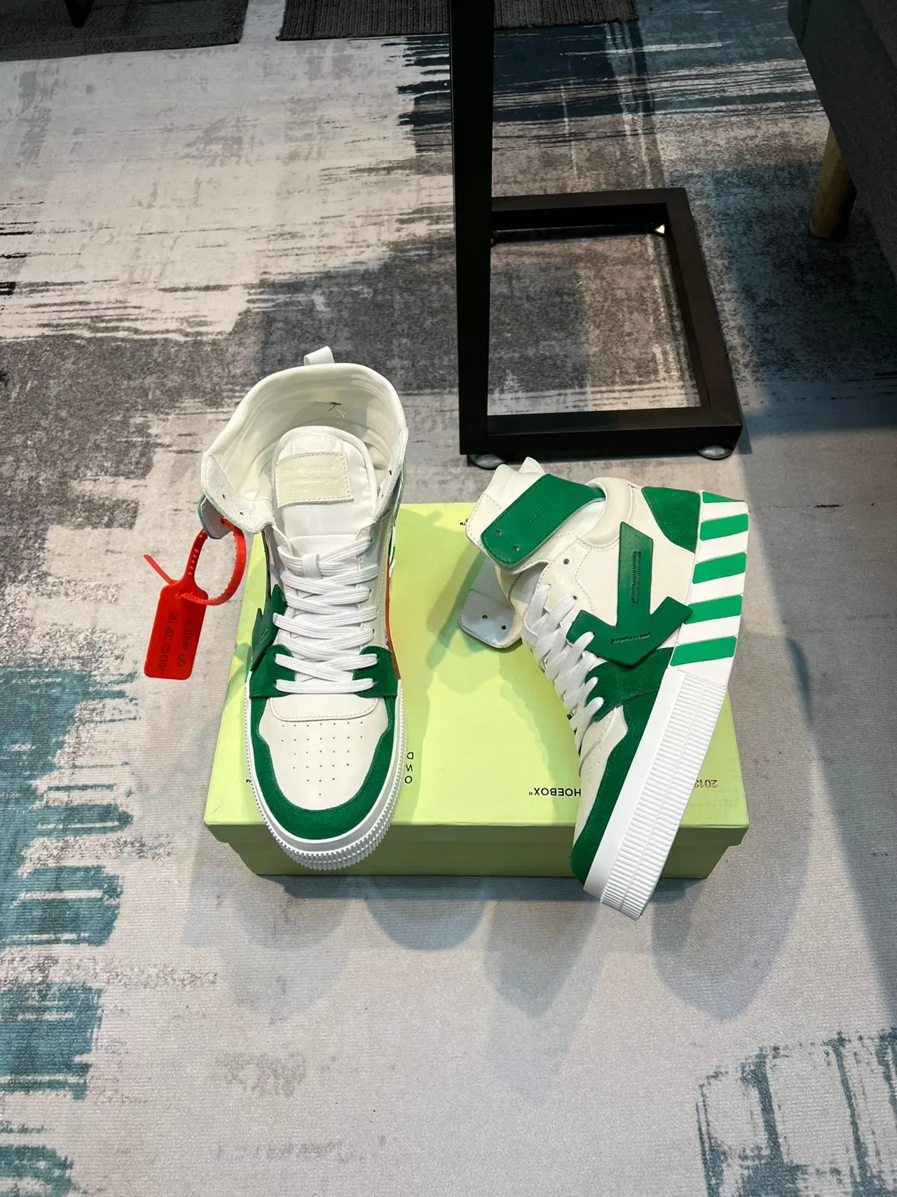 Off-White Arrow Green Baskets Lifestyle Hautes 4