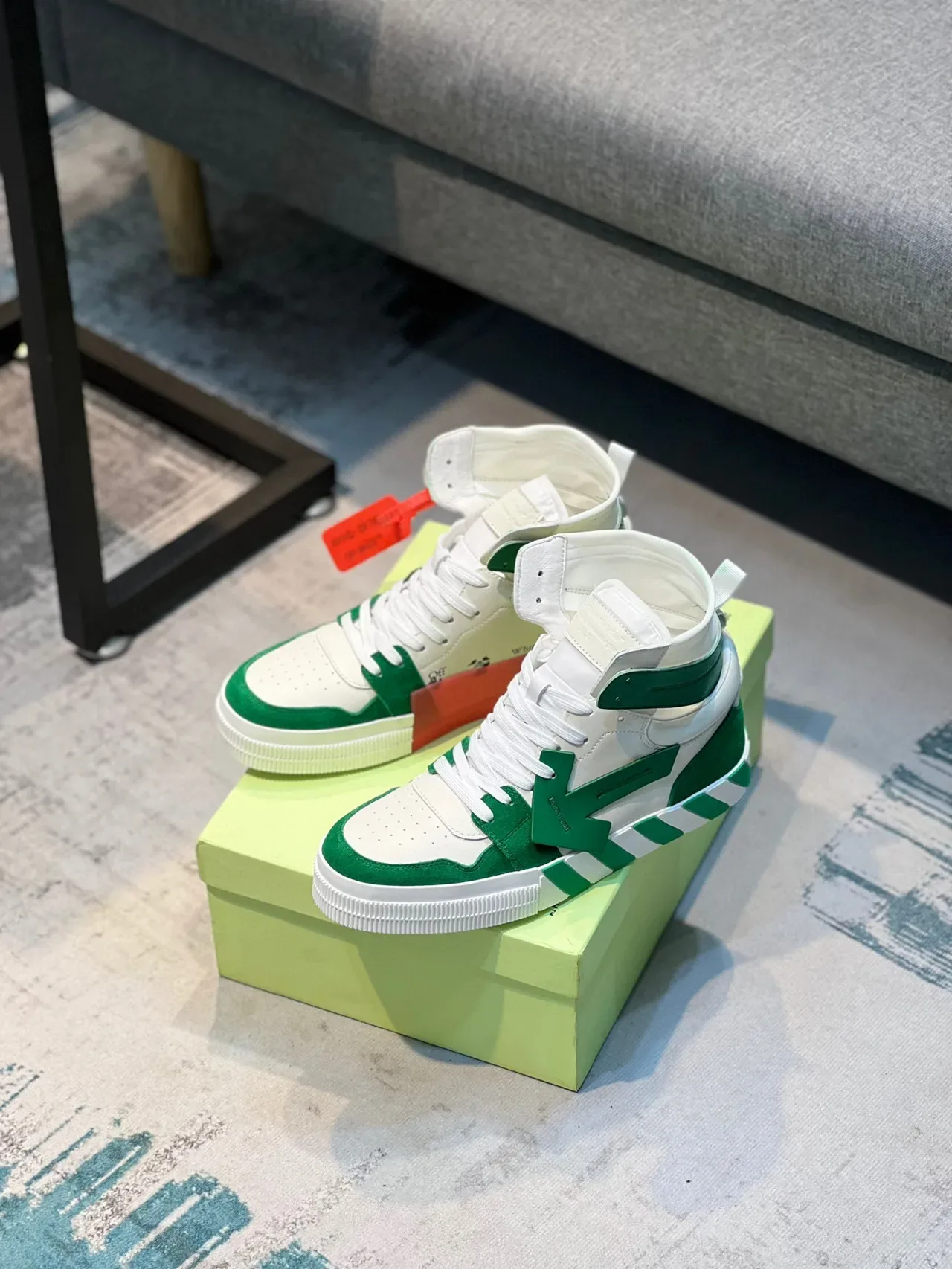 Off-White Arrow Green Baskets Lifestyle Hautes 6