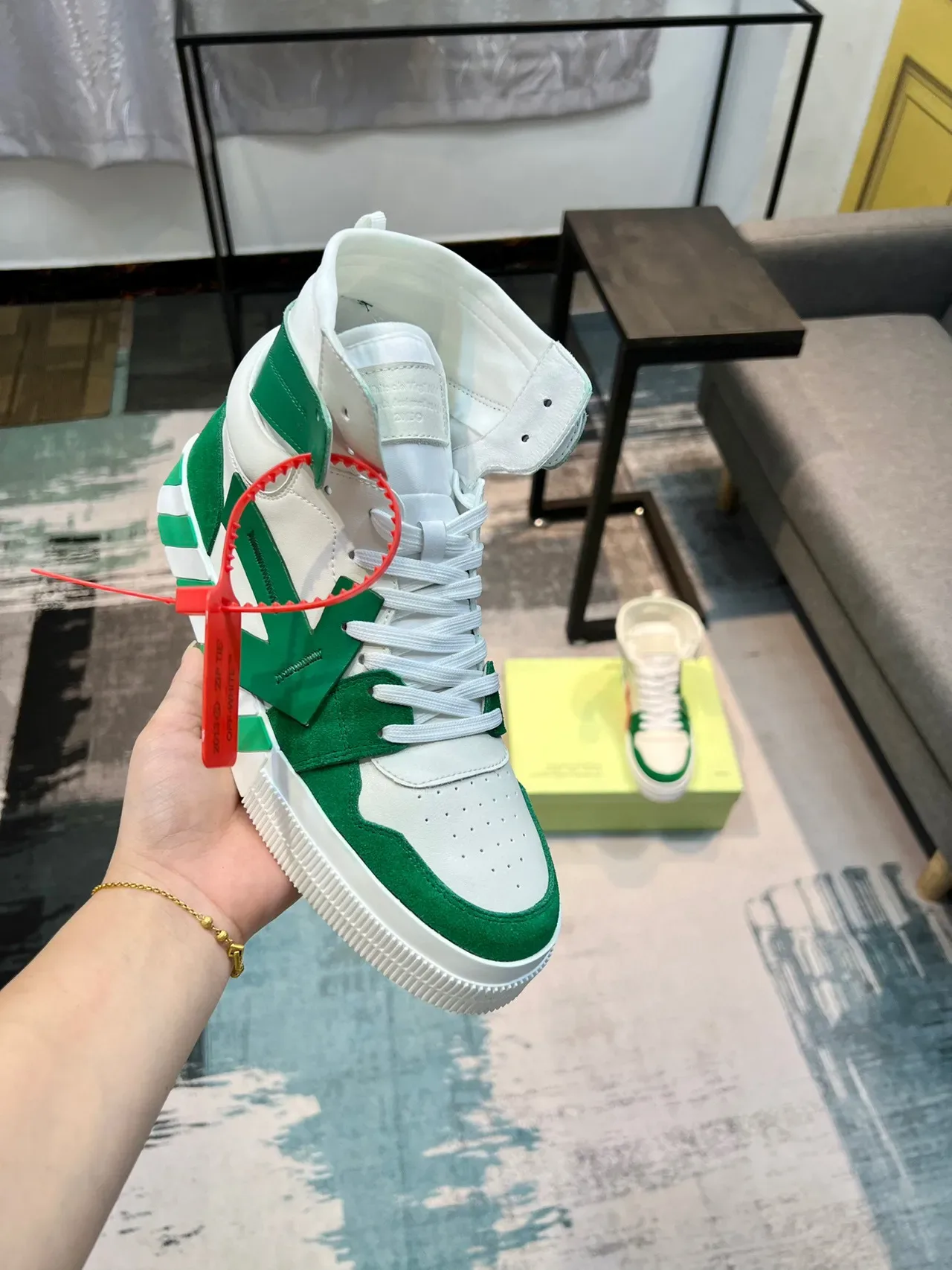 Off-White Arrow Green Baskets Lifestyle Hautes 7