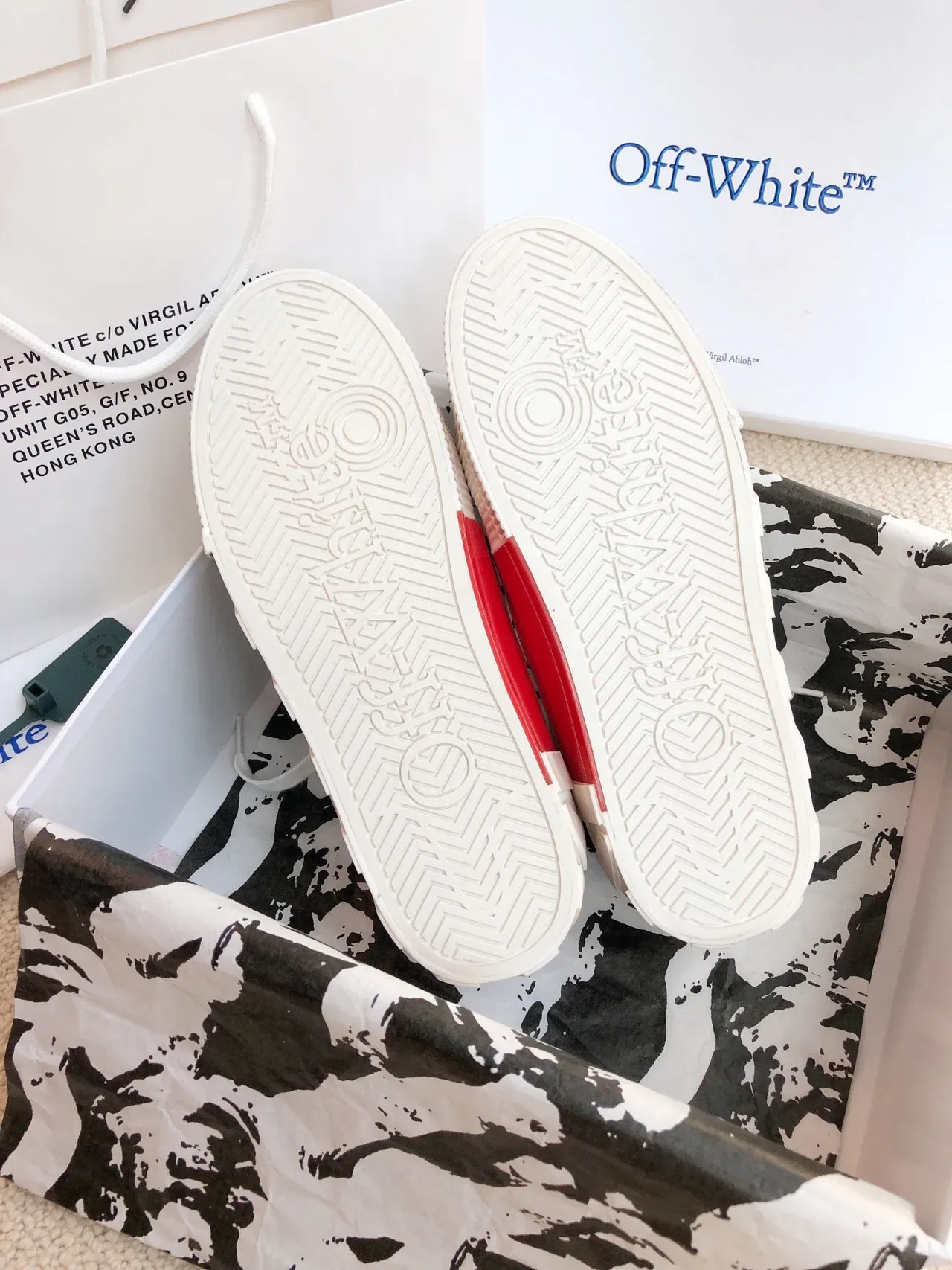 Off-White Beige Green Low-Top Industrial-Inspired Lifestyle Sneakers 9