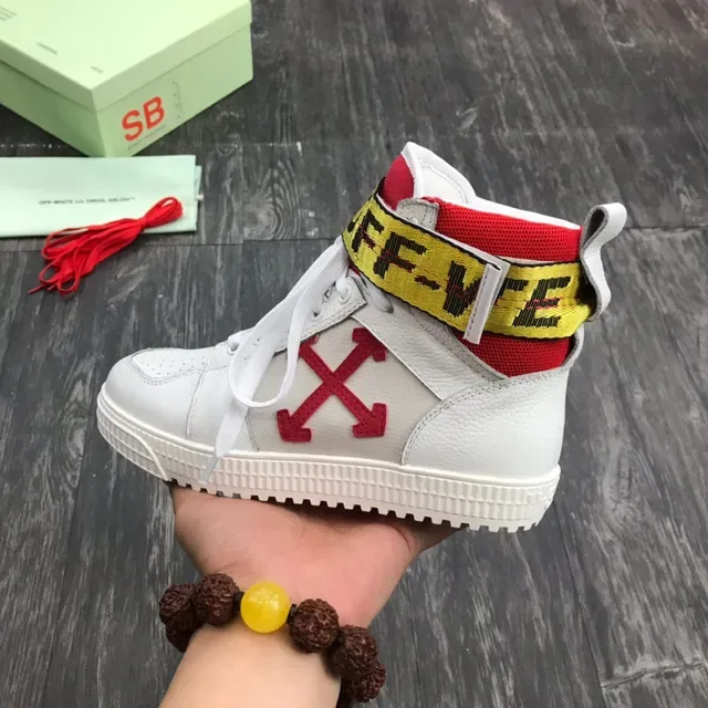 Off-White Chaussures Lifestyle à Sangle Industrielle Rouge à Lacets Hauts 2