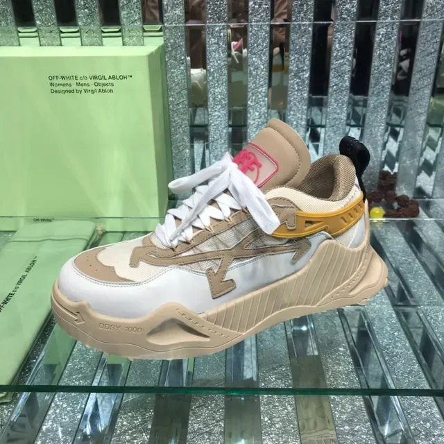 Off-White Runner Beige White Red Chunky Sneakers 3