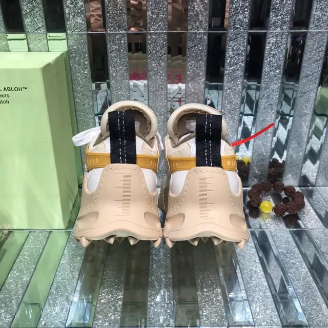 Off-White Runner Beige White Red Chunky Sneakers 4