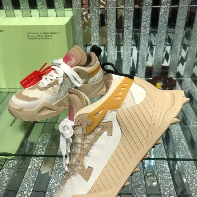 Off-White Runner Beige White Red Chunky Sneakers 5