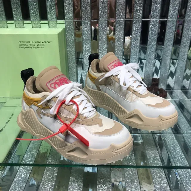 Off-White Runner Beige White Red Chunky Sneakers 6