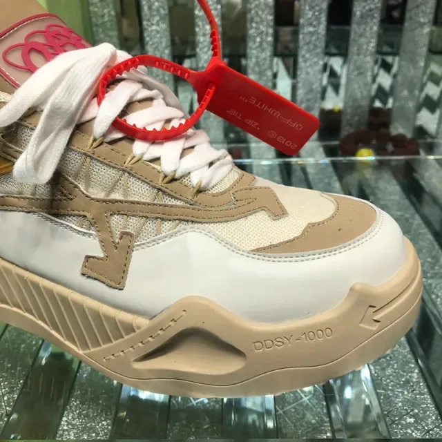 Off-White Runner Beige White Red Chunky Sneakers 7