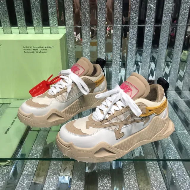 Off-White Runner Beige White Red Chunky Sneakers 8