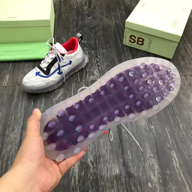 Off-White Runner أبيض أحمر أزرق شفاف سميك حذاء رياضي 2