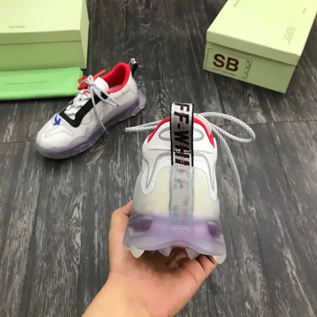 Off-White Runner أبيض أحمر أزرق شفاف سميك حذاء رياضي 3