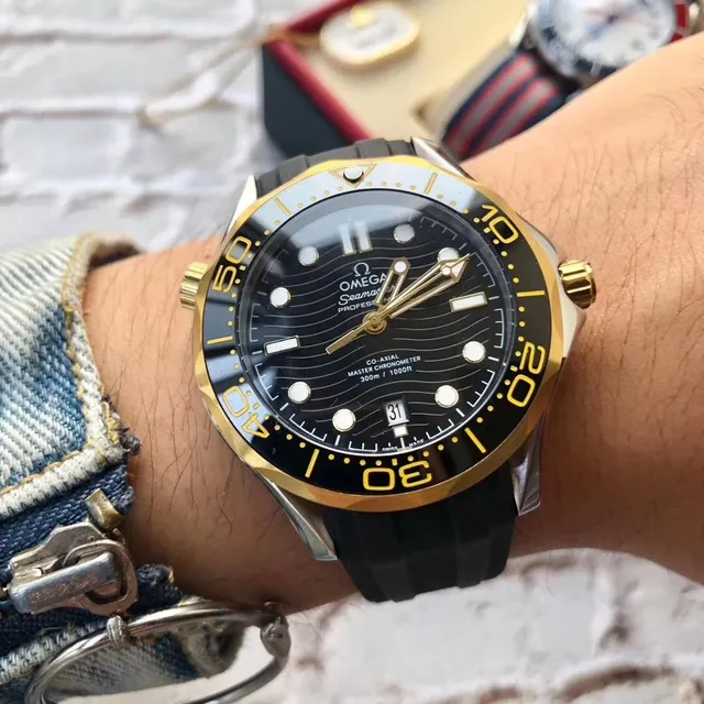 Omega Seamaster Professional Black Dial Gold-Tone Mechanical Watch 7