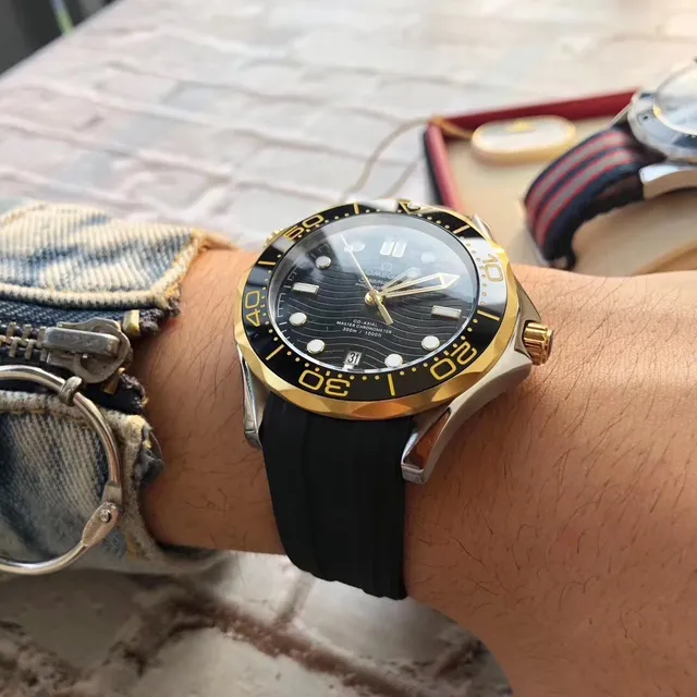 Omega Seamaster Professional Black Dial Gold-Tone Mechanical Watch 8