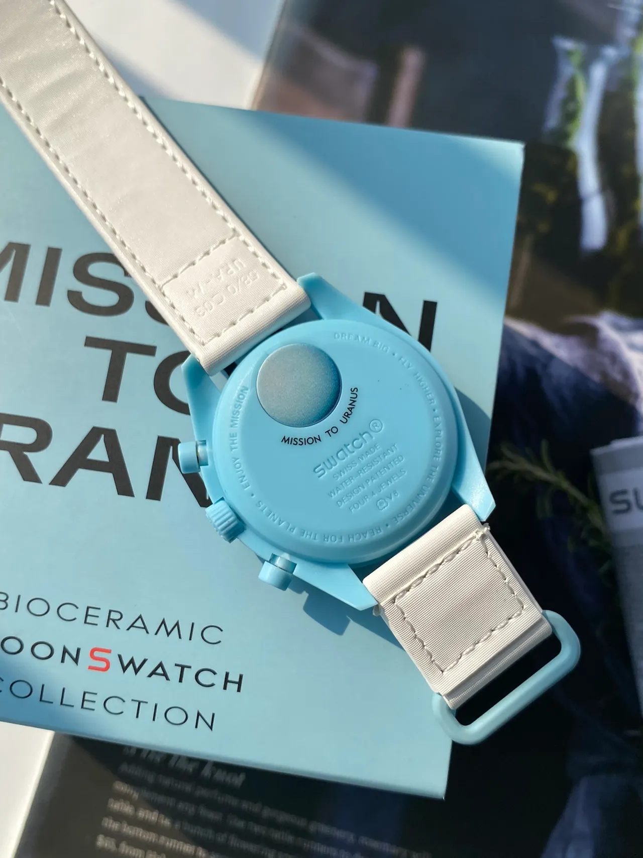 Omega Speedmaster Light Blue Chronograph Mechanical Watch 4