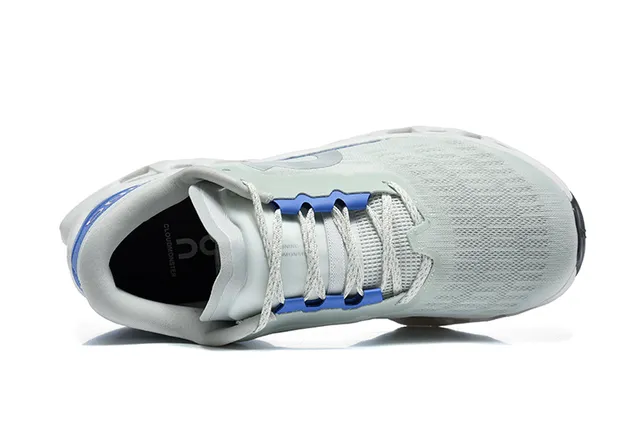 On Cloudmonster Light Gray Blue Running Shoes 3