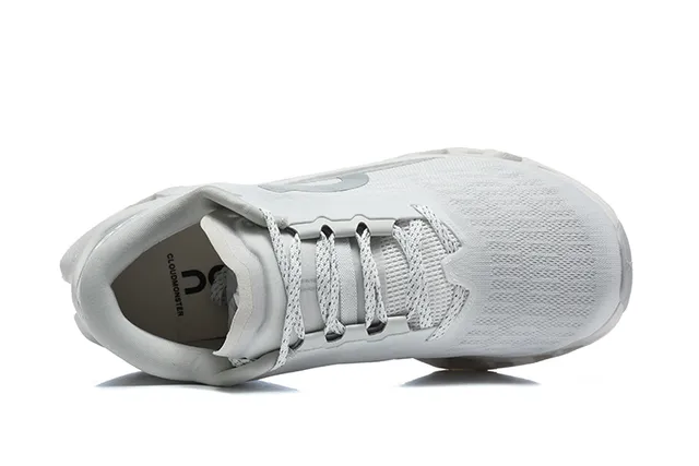 On Cloudmonster Light Gray Running Shoes 3