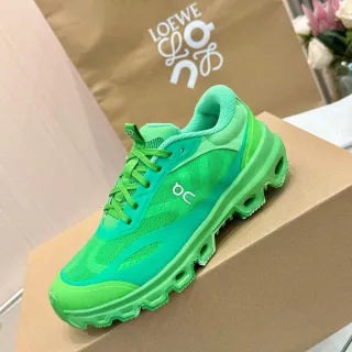 On Cloudmonster Vibrant Green Chunky Sneakers