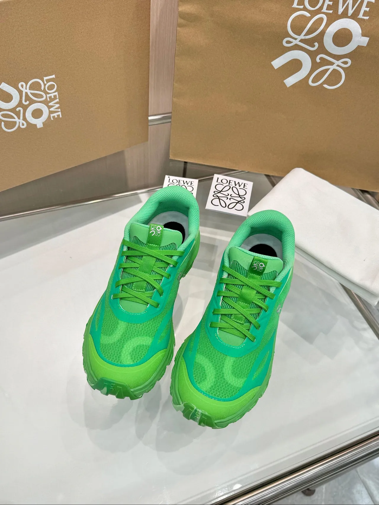 On Cloudmonster Vibrant Green Chunky Sneakers 2