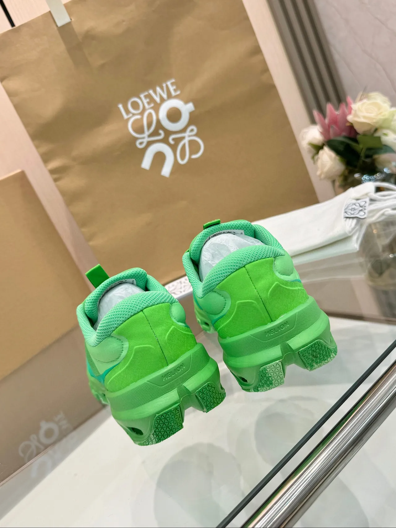 On Cloudmonster Vibrant Green Chunky Sneakers 5