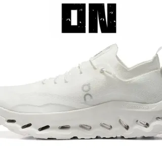On Cloudmonster Zapatos running blanco con upper de tejido ajuste tipo calcetín abierto hexagonal CloudTec Pods
