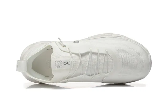 On Cloudmonster White Knit Sock-Fit Upper Open Hexagonal CloudTec Pods Running Shoes 3