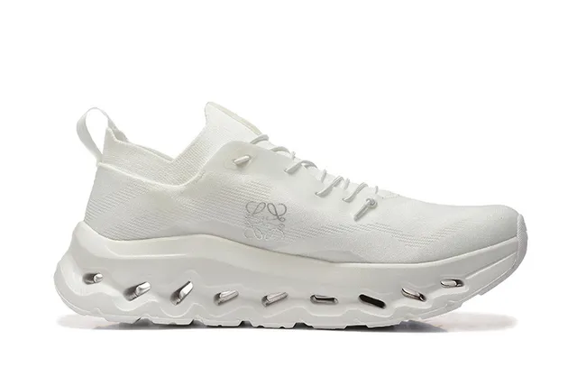 On Cloudmonster White Knit Sock-Fit Upper Open Hexagonal CloudTec Pods Running Shoes 4