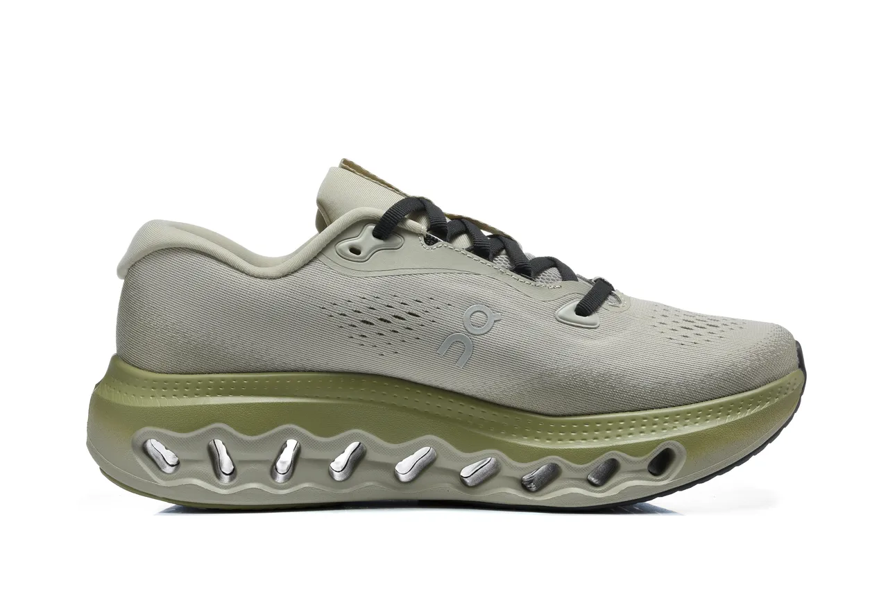 On Cloudsurfer 3 Light Gray Army Green Running Shoes 3