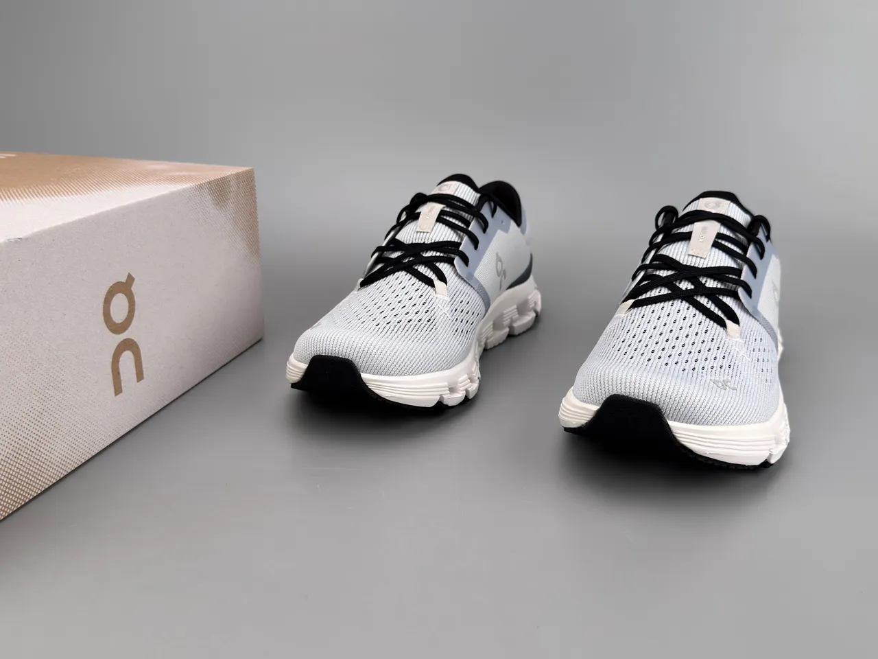 On Gray Black Engineered Knit Upper Segmented CloudTec Midsole Lifestyle Sneakers 3