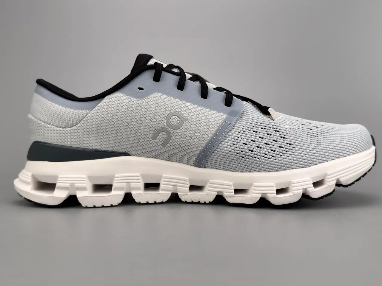 On Gray Black Engineered Knit Upper Segmented CloudTec Midsole Lifestyle Sneakers 10