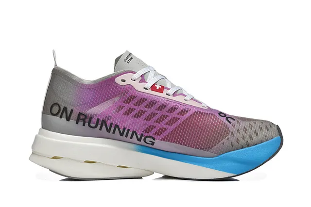 On Multicolor Blue Engineered Mesh Upper Gradient Color Blocking Running Shoes 3
