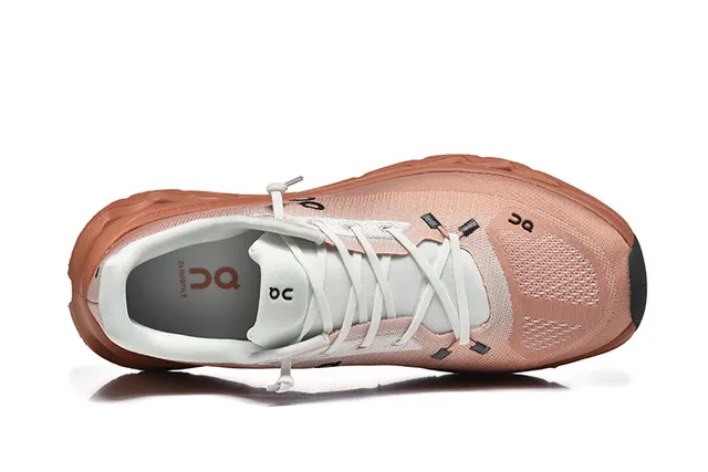 On Rose Beige Tige en Maille Ingénierisée Sculptée Terracotta Semelle Intermédiaire Chaussures de Course 2