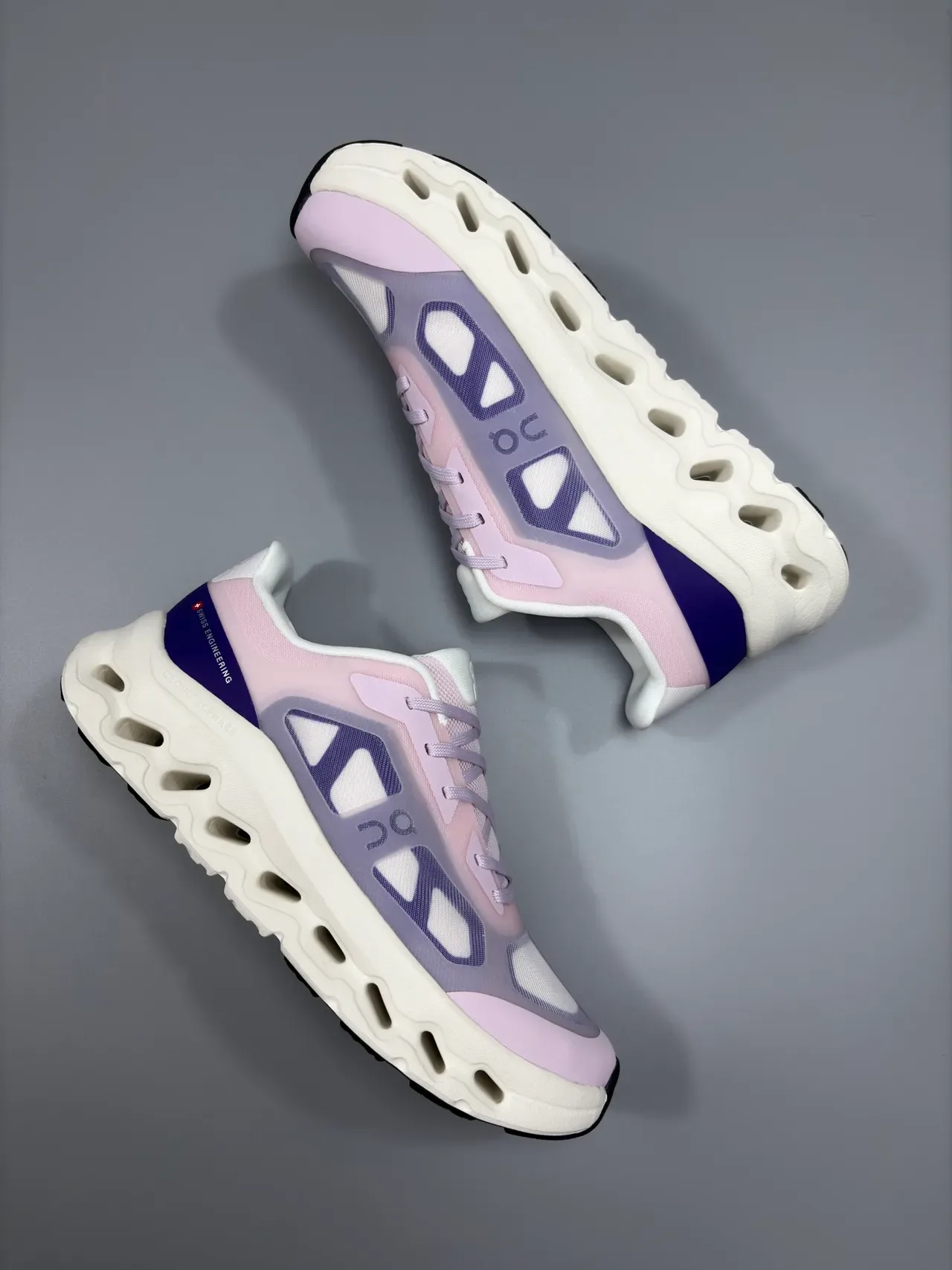 On Rosa Púrpura Esculpido Hueco Mediasuela Malla Ingenierizada Upper Zapatillas 7