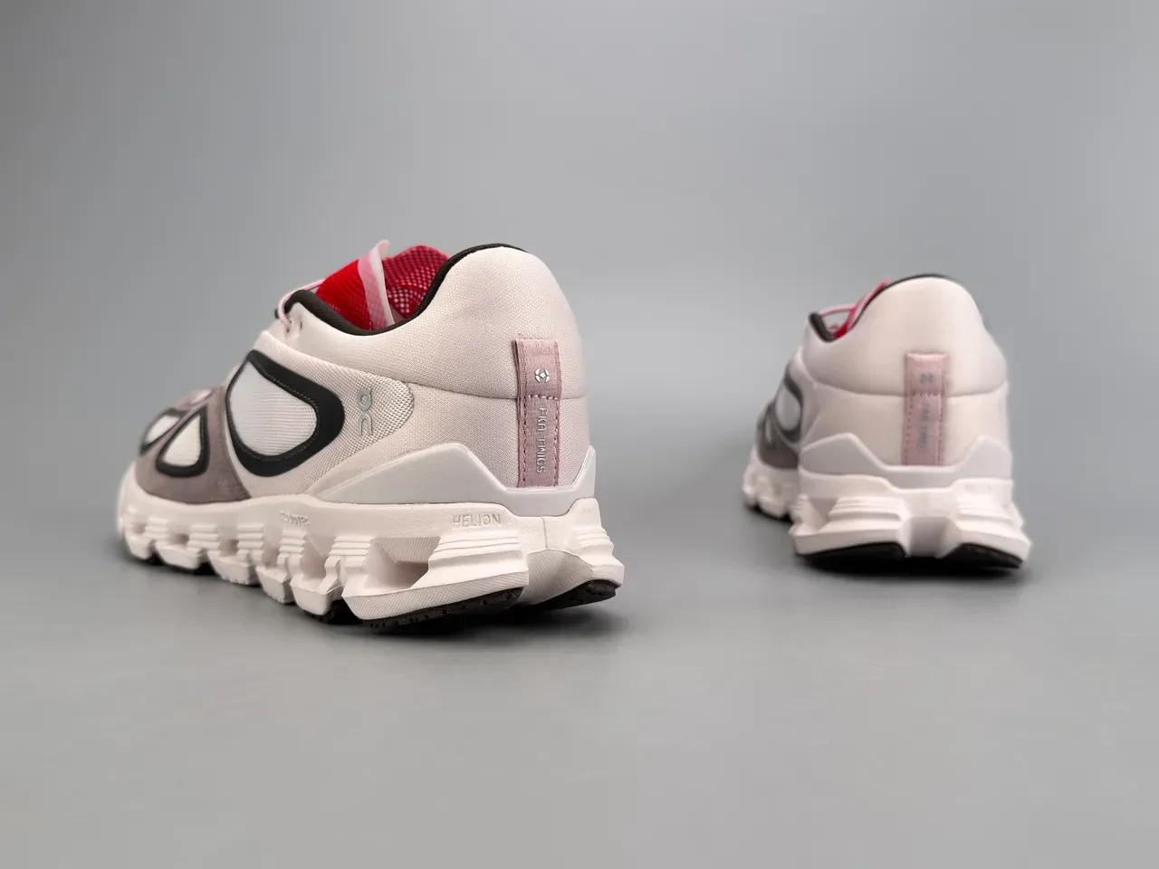 On White Gray Segmented CloudTec Midsole Asymmetric Black Overlays Sneakers 8