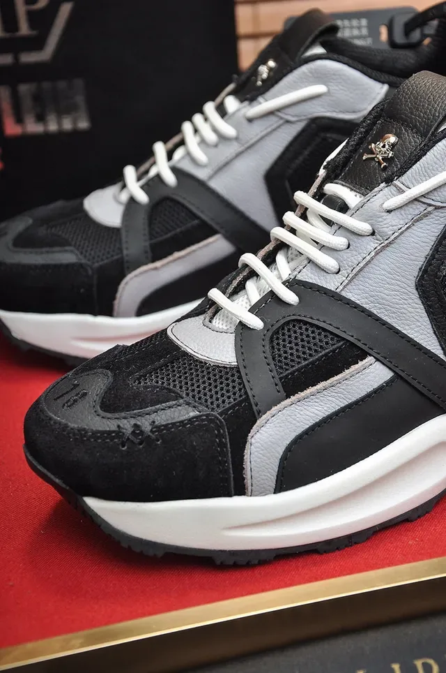 Philipp Plein Active Black Gray White Chunky Sneakers 3