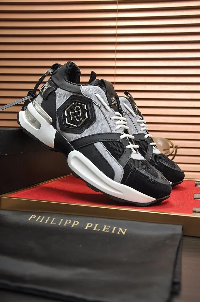 Philipp Plein Active Black Gray White Chunky Sneakers 4