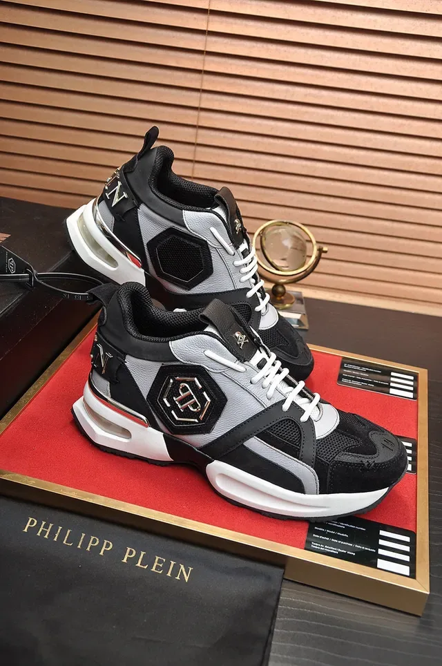 Philipp Plein Active Black Gray White Chunky Sneakers 6