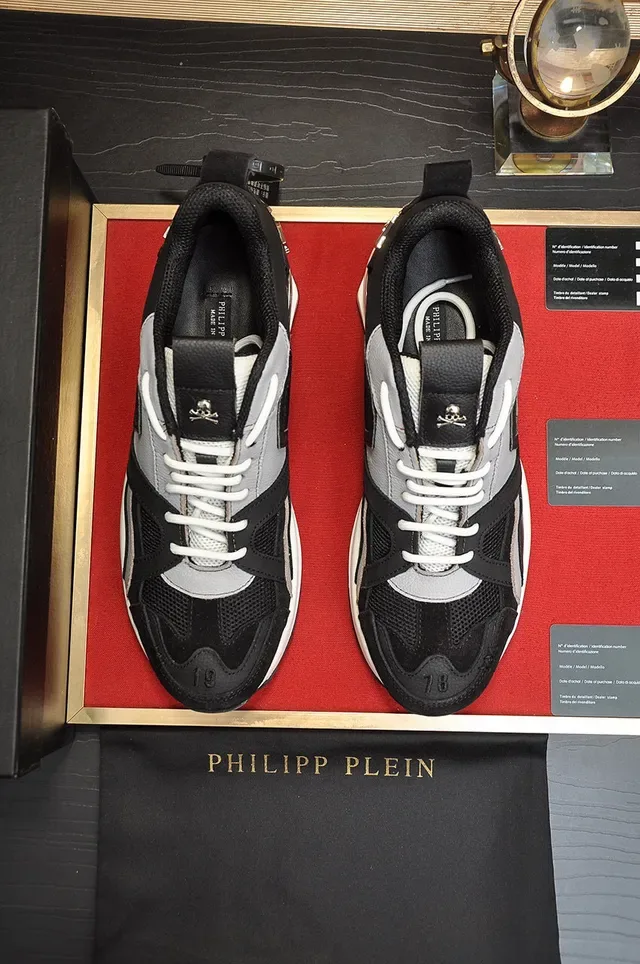 Philipp Plein Active Black Gray White Chunky Sneakers 9