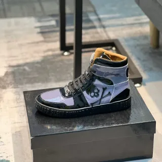 Philipp Plein 黑色紫色 高帮 漆皮 生活方式 运动鞋