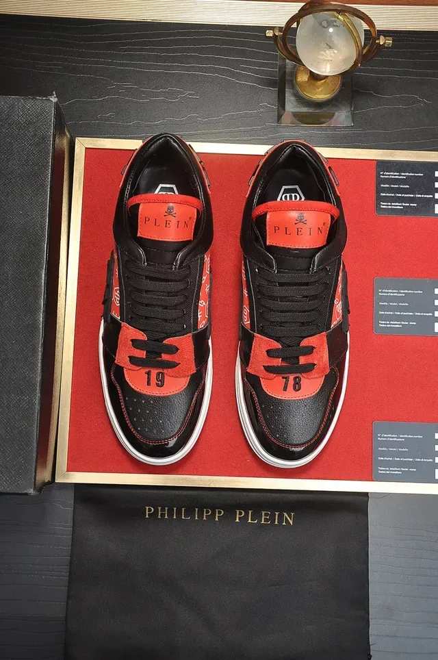 Philipp Plein Black Red أعلى مختلط لامع patent للأصابع نمط حياة 9
