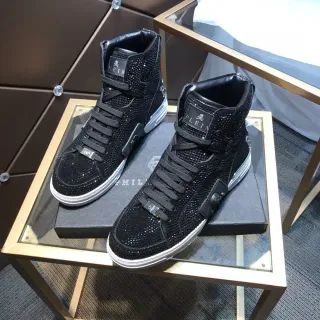 Philipp Plein 黑白高帮水晶装饰生活方式运动鞋